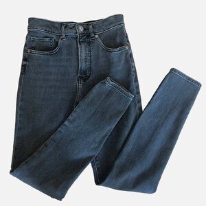 EXPRESS Women's 0 Black Distressed Skinny Ankle High-Rise 24" Denim XS Jeans